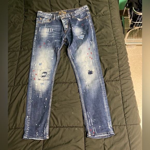 ManiaJeans Other - Mania Jeans Blue ripped and painted jeans